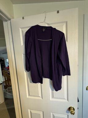 Purple Open Front Cardigan